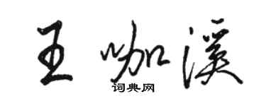 駱恆光王咖溪行書個性簽名怎么寫