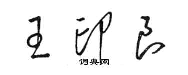 駱恆光王印良草書個性簽名怎么寫