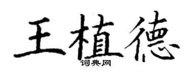 丁謙王植德楷書個性簽名怎么寫