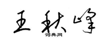 梁錦英王秋峰草書個性簽名怎么寫