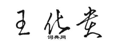 駱恆光王化貴草書個性簽名怎么寫