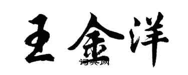 胡問遂王金洋行書個性簽名怎么寫