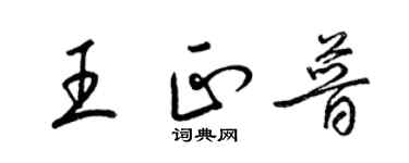 梁錦英王正普草書個性簽名怎么寫