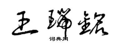 曾慶福王瑞銘草書個性簽名怎么寫