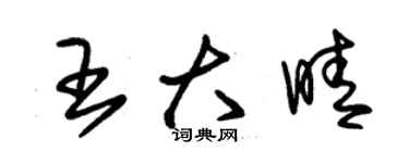 朱錫榮王大晴草書個性簽名怎么寫