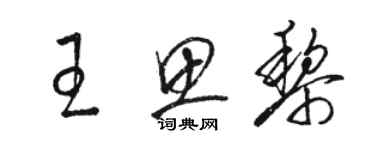 駱恆光王思黎草書個性簽名怎么寫