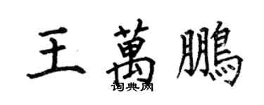 何伯昌王萬鵬楷書個性簽名怎么寫