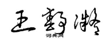 曾慶福王靜凝草書個性簽名怎么寫