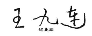 駱恆光王九連草書個性簽名怎么寫