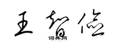 梁錦英王智儉草書個性簽名怎么寫