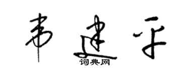 梁錦英韋建平草書個性簽名怎么寫