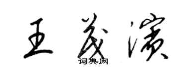 梁錦英王茂濱草書個性簽名怎么寫