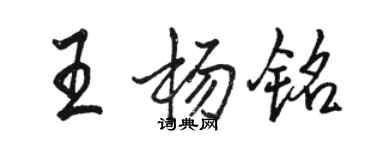 駱恆光王楊銘行書個性簽名怎么寫