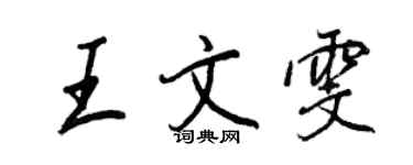 王正良王文雯行書個性簽名怎么寫