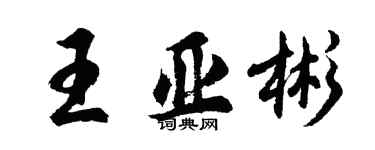 胡問遂王亞彬行書個性簽名怎么寫