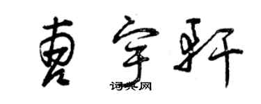 曾慶福曹宇軒草書個性簽名怎么寫