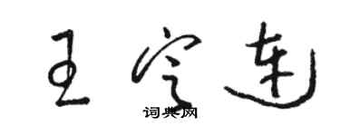 駱恆光王定連草書個性簽名怎么寫