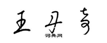 梁錦英王丹奇草書個性簽名怎么寫