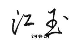 駱恆光江玉行書個性簽名怎么寫