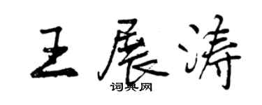 曾慶福王展濤行書個性簽名怎么寫