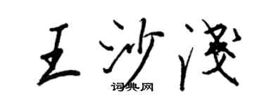 王正良王沙淺行書個性簽名怎么寫