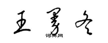 梁錦英王曼冬草書個性簽名怎么寫