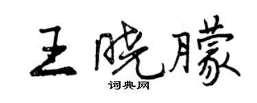 曾慶福王曉朦行書個性簽名怎么寫