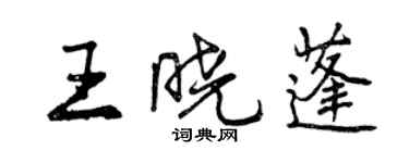 曾慶福王曉蓬行書個性簽名怎么寫