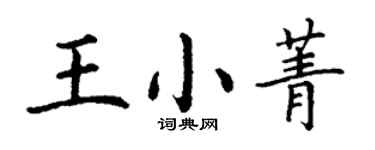 丁謙王小菁楷書個性簽名怎么寫