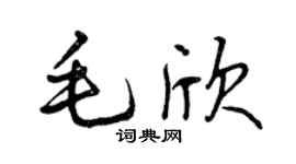 曾慶福毛欣行書個性簽名怎么寫