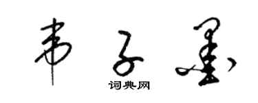 梁錦英韋子墨草書個性簽名怎么寫