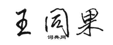 駱恆光王同果行書個性簽名怎么寫