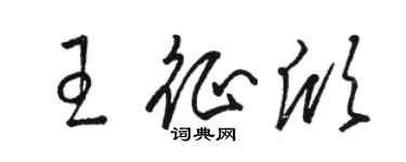駱恆光王征欣草書個性簽名怎么寫
