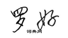 駱恆光羅好行書個性簽名怎么寫