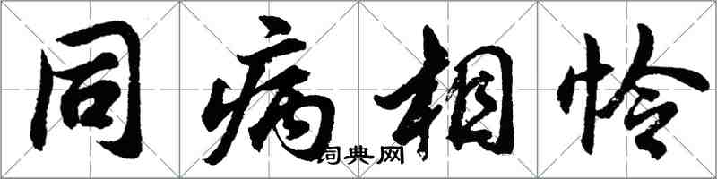 胡問遂同病相憐行書怎么寫