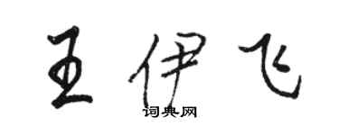 駱恆光王伊飛行書個性簽名怎么寫