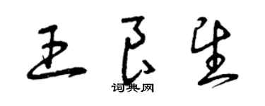 曾慶福王良望草書個性簽名怎么寫
