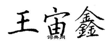 丁謙王宙鑫楷書個性簽名怎么寫