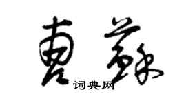 曾慶福曹蘇草書個性簽名怎么寫