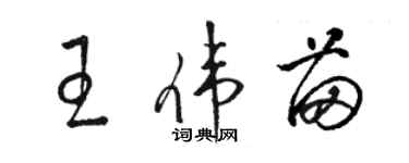 駱恆光王偉苗草書個性簽名怎么寫