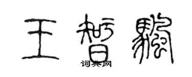 陳聲遠王智帆篆書個性簽名怎么寫