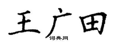 丁謙王廣田楷書個性簽名怎么寫