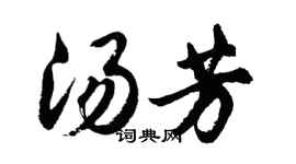 胡問遂湯芳行書個性簽名怎么寫