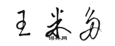 駱恆光王米多草書個性簽名怎么寫