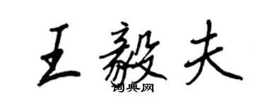 王正良王毅夫行書個性簽名怎么寫