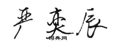 駱恆光嚴奕辰行書個性簽名怎么寫