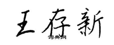 王正良王存新行書個性簽名怎么寫