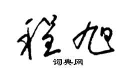 梁錦英程旭草書個性簽名怎么寫