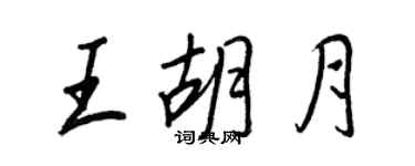 王正良王胡月行書個性簽名怎么寫