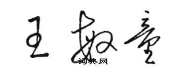 駱恆光王敏童草書個性簽名怎么寫